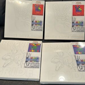 4 Canvas Painting Kits. 2 Roaring with Pride and 2 Peace Love Pride. 11 X 11